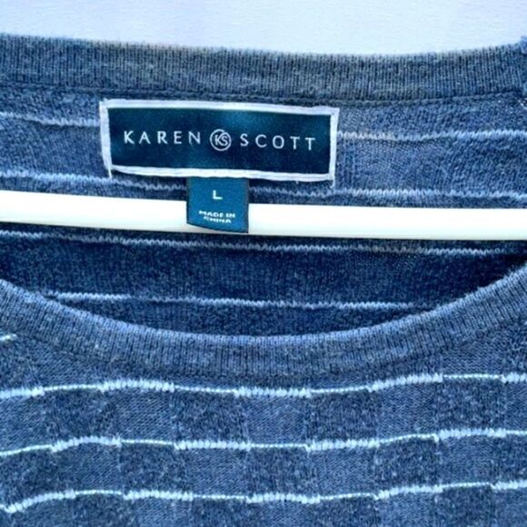 Karen Scott Striped Sweater, Size-L - Picture 5 of 6